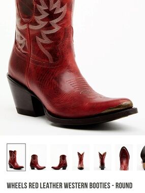 Idyllwind Red Leather Western Mule with Embroidered Shaft